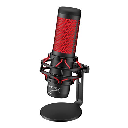 HyperX QuadCast Table Microphone Negro, Rojo - Micrófono (Table Microphone, -36 dB, 20-20000 Hz, 16 bit, 48 kHz, Alámbrico)