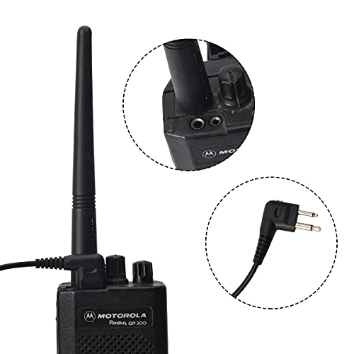 HYS Auricular en forma de G de seguridad de policía con micrófono en línea PTT compatible con Motorola CP040 DP1400 GP68 GP88 GP300 CT150 Hyera Midland radio de 2 vías