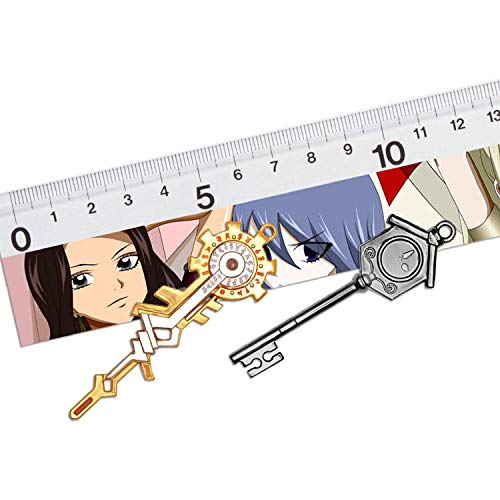 I3C Anime Cosplay Fairy Tail Accesorios Set de Joyería Pentiente Llavero de Zodiaco Dorado Unisex para Hombres Mujeres y Fan de Lucy Gray(28 piezas)
