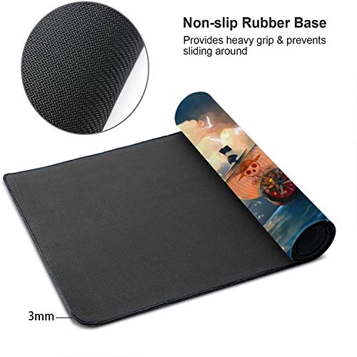 I3C Anime One Piece Luffy Roronoa Zoro Nami Alfombrilla de Ratón para Juego, Base de Goma 400*800, Tablero de Juego Cosido Antideslizante para Jugadores PC y Portátiles