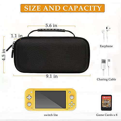 iAmer Funda para Nintendo Switch Lite,5 en 1 Kit de Accesorios para Nintendo Switch Lite,TPU Carcasa,Vidrio Templado Protector de Pantalla para Nintendo Switch Lite (2 Piezas),4 Thumbsticks