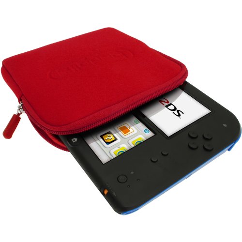 iGadgitz U2708 - Neopreno Funda Carcasa Bolsa del Recorrido Case Cover Compatible con Nintendo 2DS - Rojo