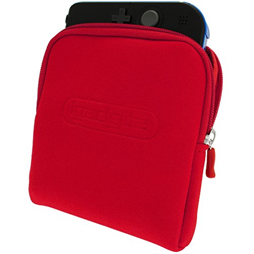 iGadgitz U2708 - Neopreno Funda Carcasa Bolsa del Recorrido Case Cover Compatible con Nintendo 2DS - Rojo