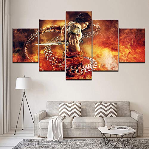 Imágenes modulares de impresión de arte de pared 5 piezas/piezas Prince Of Persia Two Thrones Poster Decoración del hogar Lienzo Pintura Sala de estar Rkmaster
