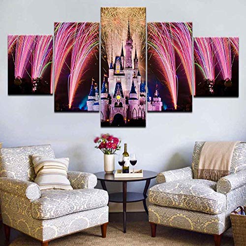 Impresiones en lienzo Poster Wall Artwork 5 Unids Decoración para el hogar Castle Of Illusion Creative HD Painting Modular Pictures Fashion Living Room