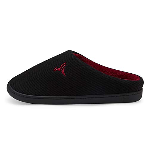 incarpo Zapatillas Casa Hombre Antideslizante de Interior y Exterior Pantuflas Vellón de Coral Cálido y Confortable Zapatillas,Rojo Negro,42/43 EU