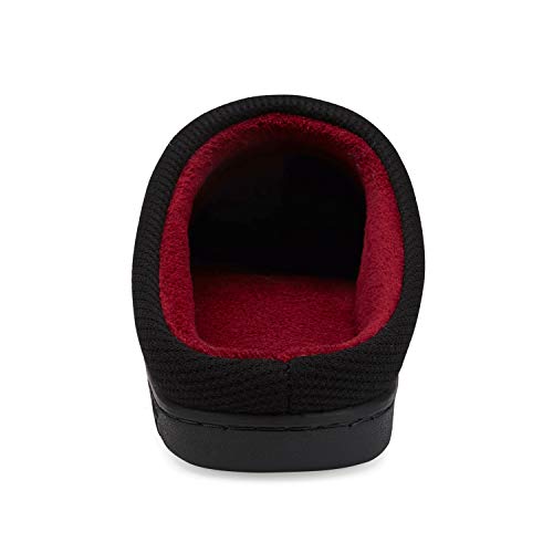 incarpo Zapatillas Casa Hombre Antideslizante de Interior y Exterior Pantuflas Vellón de Coral Cálido y Confortable Zapatillas,Rojo Negro,42/43 EU
