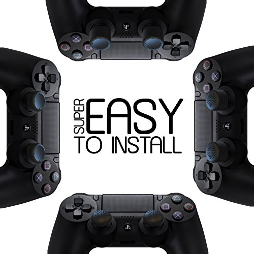 innoGadgets Accesorios compatibles con el Controlador de PS4 y PS5 | Set de 8 Tapas de Silicona para Las Barras de Pulgar | para una Mayor sensación de Juego | Negro