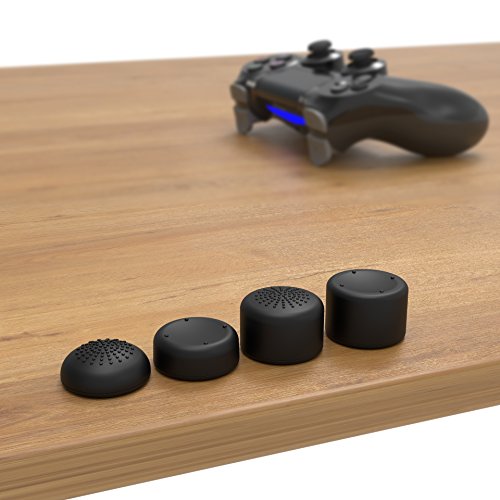 innoGadgets Accesorios compatibles con el Controlador de PS4 y PS5 | Set de 8 Tapas de Silicona para Las Barras de Pulgar | para una Mayor sensación de Juego | Negro