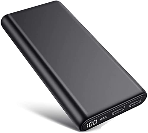 iPosible Batería Externa 26800mAh Power Bank Ultra Capacidad Cargador Portátil Móvil con 2 Puertos USB y Pantalla LCD Batería Externa Movil para Android Smartphones Tabletas y Más