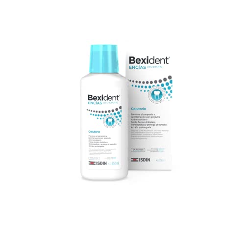 ISDIN Bexident Encías Uso Diario Colutorio, Previene el sangrado y la inflamación por gingivitis, Higiene bucal diaria 1 x 250 ml