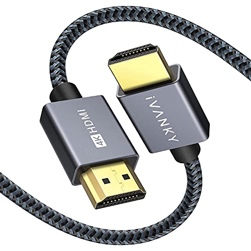 iVANKY Cable HDMI 2 Metros, HDMI 2.0 Cable 18Gbps, Compatible con 4K@60HZ, Ultra HD, 3D, Full HD 1080p@144Hz, HDR, ARC, Alta Velocidad con Ethernet, PC, Xbox PS3/4, BLU-Ray, Xbox, HDTV Ultra HD, Negro