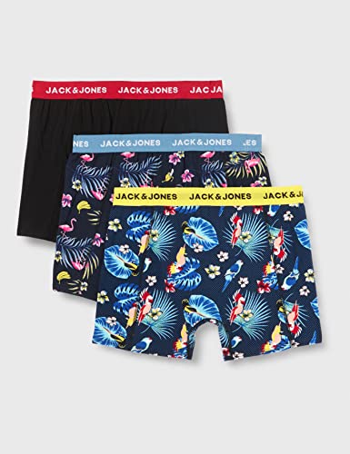 Jack & Jones Plus Jacflower Bird Trunks 3 Pack PS Bxer, Rosa, 5XL Grandes para Hombre