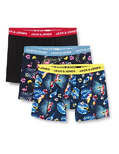 Jack & Jones Plus Jacflower Bird Trunks 3 Pack PS Bxer, Rosa, 5XL Grandes para Hombre