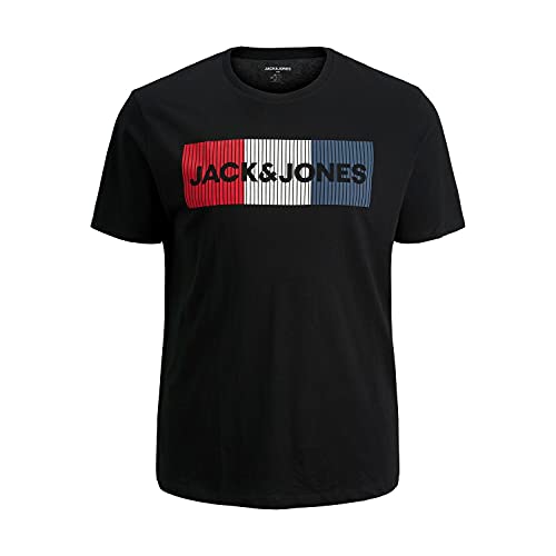 Jack & Jones Plus Jjecorp-Camiseta de Manga Corta, diseño con Logotipo, Negro/Estampado: Play, 4XL para Hombre