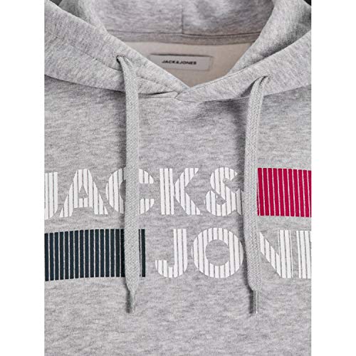 JACK & JONES PLUS JJECORP Logo Sweat Hood Noos PS Sudadera, Gris Claro, 4XL Grandes para Hombre