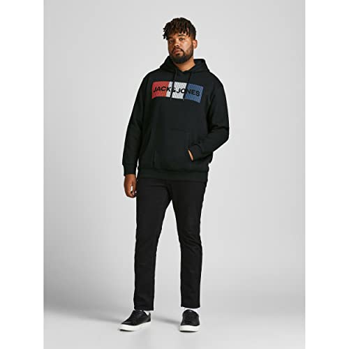 JACK & JONES PLUS JJECORP Logo Sweat Hood Noos PS suéter, Black, 5XL de los Hombres