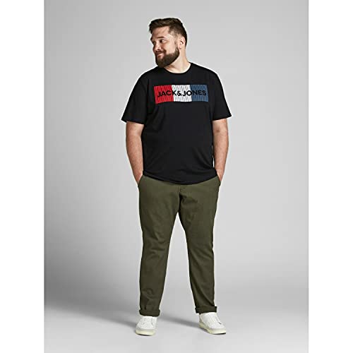 Jack & Jones Plus Jjecorp Logo tee SS O-Neck Noos PS Camiseta, Negro/Estampado: Play, 6XL para Hombre