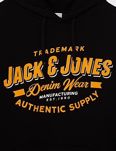 JACK & JONES PLUS Jjelogo 2 Col 21/22 Noos PS-Sudadera con Capucha, Negro, 3XL Grandes para Hombre