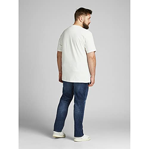 Jack & Jones Plus Jjelogo 2 Col Noos PS-Camiseta de Manga Corta con Cuello Redondo, Cloud Dancer, 4XL para Hombre