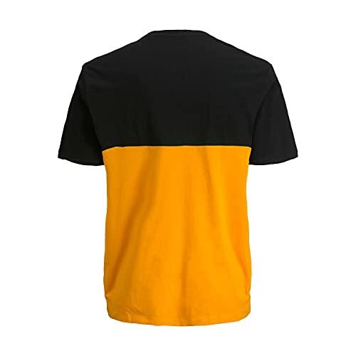 Jack & Jones Plus Jjeurban Blocking tee SS O-Neck Noos PS Camiseta, Naranja Dorada. Detalles: impresión Dorada y Blanca, 5XL para Hombre
