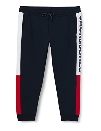 JACK&JONES PLUS JJIWILL Logo JJBLOCK Sweat Pant VG PS Pantalones Deportivos, Azul Marino, 42 para Hombre