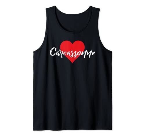 J'aime Carcassonne France Femmes Coeur Camiseta sin Mangas
