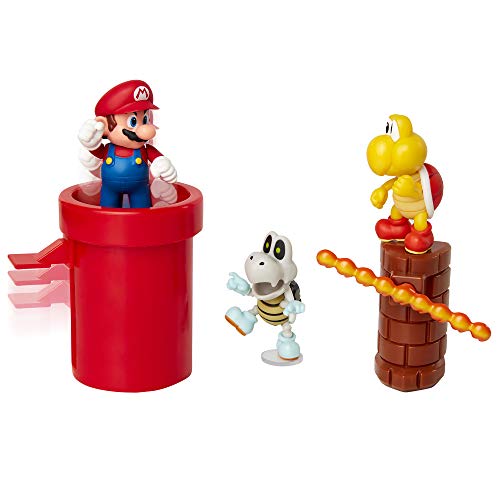 Jakks Pacific Brothers Super Mario-Set de Figuras Mundo Dungeon, Multicolor, 6 cm (85989)