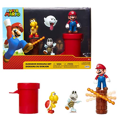 Jakks Pacific Brothers Super Mario-Set de Figuras Mundo Dungeon, Multicolor, 6 cm (85989)