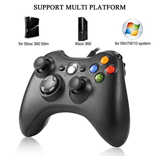 JAMSWALL Xbox 360 Mando de Gamepad, Controlador Mando USB de Xbox 360 Compatible para Windows XP/7/8/10
