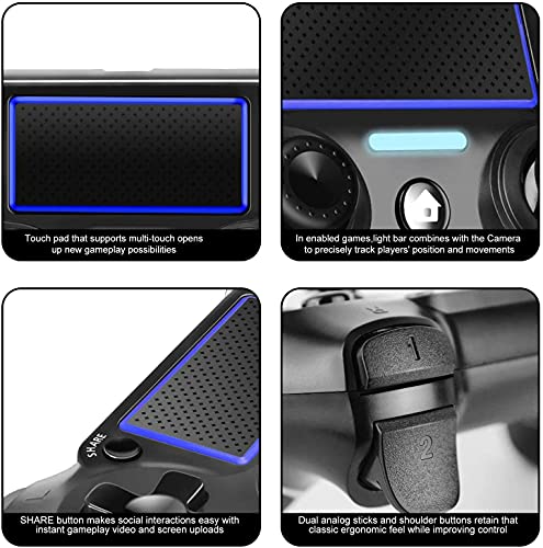 JAMSWALL&L Mando Compatible para Ps4, Mando inalámbrico Compatible para Play Station-4 / Pro/Slim/PC, Controlador de Panel táctil Vibración Doble/Turbo/Puerto de Audio Remoto