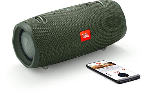 JBL Xtreme 2 - Altavoz Bluetooth portátil resistente al agua (IPX7) con manos libres y radiador de bajos JBL, JBL Connect+, batería 15h, verde