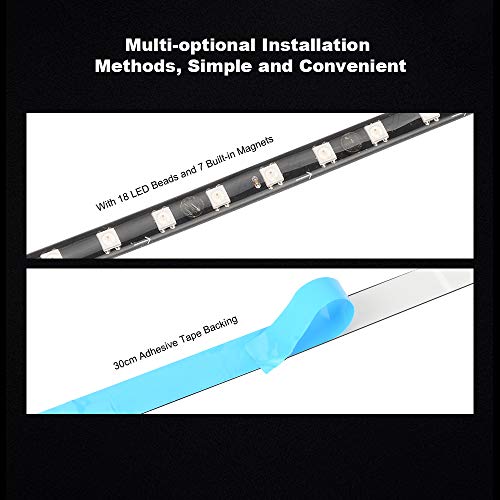 J&D RGB Tiras de Luz LED, 2-Paquete Tira de Luz LED RGB Magnética con Encabezado RGB de 4 Pines para Placa Base/Caja de PC Compatible con Asus Aura/Asrock Aura RGB LED/MSI Mystic Light