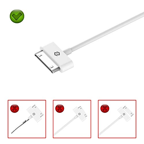 JETech Cable de Datos USB Compatible iPhone 4/4s, iPhone 3G/3GS, iPad 1/2/3, iPod, 1m, Blanco