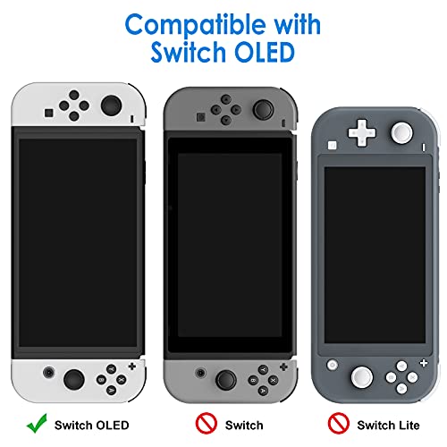 JETech Funda Protectora Compatible con Nintendo Switch (Modelo OLED) de 7 Pulgadas Liberación 2021, Cubierta de Agarre con Diseño Antiarañazos y Absorción de Golpes, HD Claro