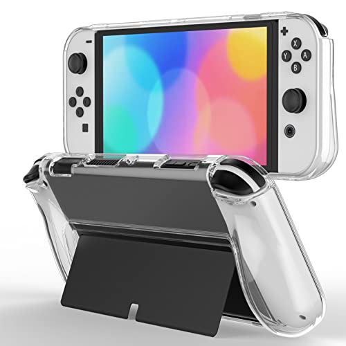 JETech Funda Protectora Compatible con Nintendo Switch (Modelo OLED) de 7 Pulgadas Liberación 2021, Cubierta de Agarre con Diseño Antiarañazos y Absorción de Golpes, HD Claro