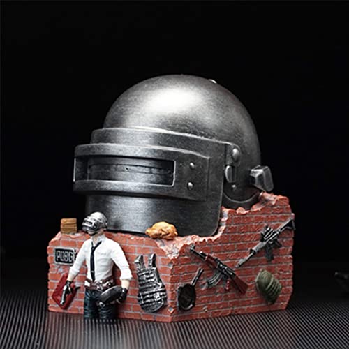 Jiji PUBG Key Ashtray Creative Helmet Metal Outdoor Desktop Ash Tray Mobile Game Resin Model Decoration Gift