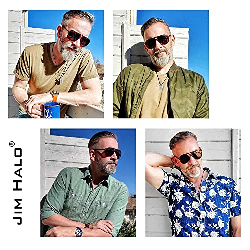 JIM HALO Polarizadas Gafas de Sol Hombre Mujer Oversize Plástico Conduciendo Anteojos(Marco Tortuga/Lente Marrón Polarizado)