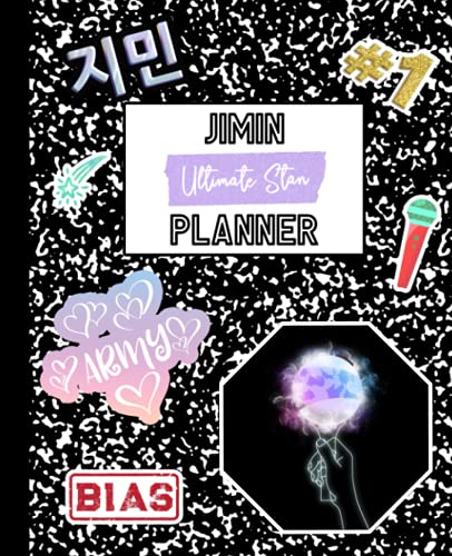 Jimin Planner: Ultimate Stan Mock Sticker Filled Kpop Bias Merch Monthly & Weekly Undated 150 Page 7.5 x 9.25" School Style Softbound Paperback ... Fan (BTS Jimin School Planner & Notebook)