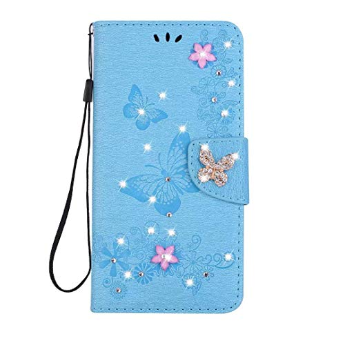 JOMA E-Shop Funda para Samsung Galaxy J4 Plus, Galaxy SJ4 Plus, funda tipo cartera, piel sintética, con ranuras para tarjetas, funda con tapa para Samsung Galaxy J4 Plus/J4+ (azul)