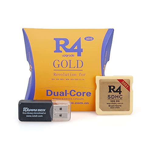 JOYJOM 2021 R4ISDHC R4 Card ds Pro Dual Core R4 TF Adaptador de tarjeta SD para Nintendo 3DS NDS Nuevo 3DSLL (dorado)