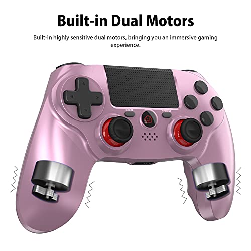 JOYSKY Bluetooth Wireless Controller Gamepad tiene un control remoto de seis ejes recargable y un conector de audio (rosa)…
