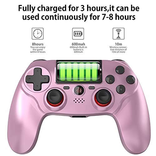JOYSKY Bluetooth Wireless Controller Gamepad tiene un control remoto de seis ejes recargable y un conector de audio (rosa)…