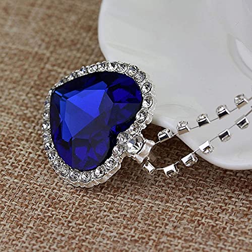 Jpenxv Titanica Ocean's Heart's Heart Loves Eternal Collar Forma de corazón Crown Crown Cadena Collar Colgante Girl Día de San Valentín Regalo de cumpleaños