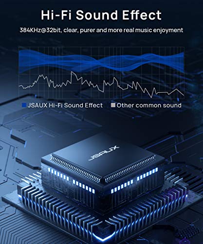 JSAUX Tarjeta De Sonido Externa USB[ Hi-Fi/TRRS/96KHZ@24bit ], Adaptador Jack A USB, USB A 3,5mm Jacks Auriculares, para PS4,Auriculares (estándar CTIA/OMTP),micrófono,computadora portátil, PC-Rojo