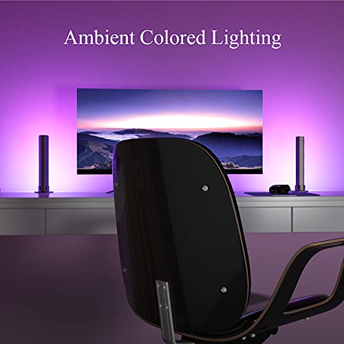 Juego de 2 smart luces LED, VARWANEO RGB smart tiras LED con 19 efectos de iluminación y 8 modos de música, lampara playstation, LED light bar para 27-45" PC, TV, Decoración de habitaciones