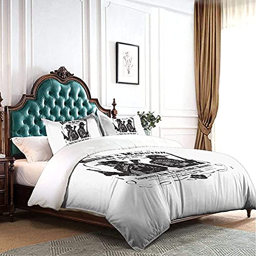 Juego de cama Red Dead Redemption para adultos, Arthur Morgan, juego de funda nórdica con diseño de puesta de sol, silueta de la PS4 (RDR3, 240 x 220 cm + 50 x 75 cm x 2)