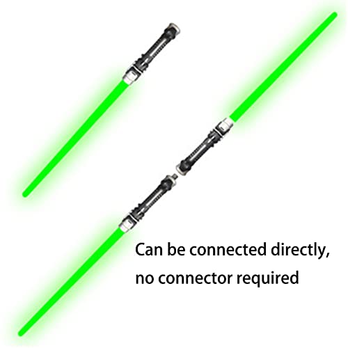 Juego de espadas de luz dual LED FX 2 en 1 con sonido y accesorios realistas de Halloween, regalos de Navidad, luchadores de guerra de galaxia y guerreros ajustables verde