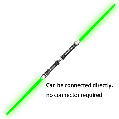 Juego de espadas de luz dual LED FX 2 en 1 con sonido y accesorios realistas de Halloween, regalos de Navidad, luchadores de guerra de galaxia y guerreros ajustables verde