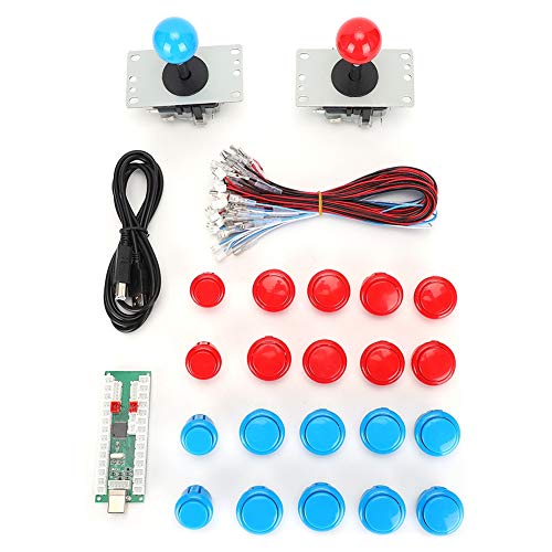 Juego de juegos USB, accesorio de joystick portátil de alto rendimiento y durabilidad, mano de obra fina para Win8 Home PS3(Double suit blue + red)